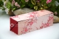 Preview: Dreiecks-Klappschachtel ca. 22,0x7,3x7,3cm (Size M) | Einband Japanpapier Chiyogami Kirschblüten floral | rosa/pink rot | Art. Nr. 97040313